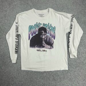 Tupac Poetic Justice‎ Shirt Mens Large White Graphic Long Sleeve Chemistry Shirt